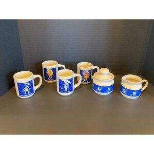 Vintage “Morton Salt” Mugs & Coffee Creamer Sugar Set